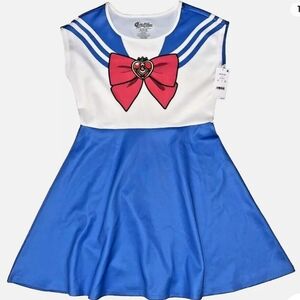 NEW Youth Sailor Moon Skater Dress Halloween Costume Cosplay size M 7-8